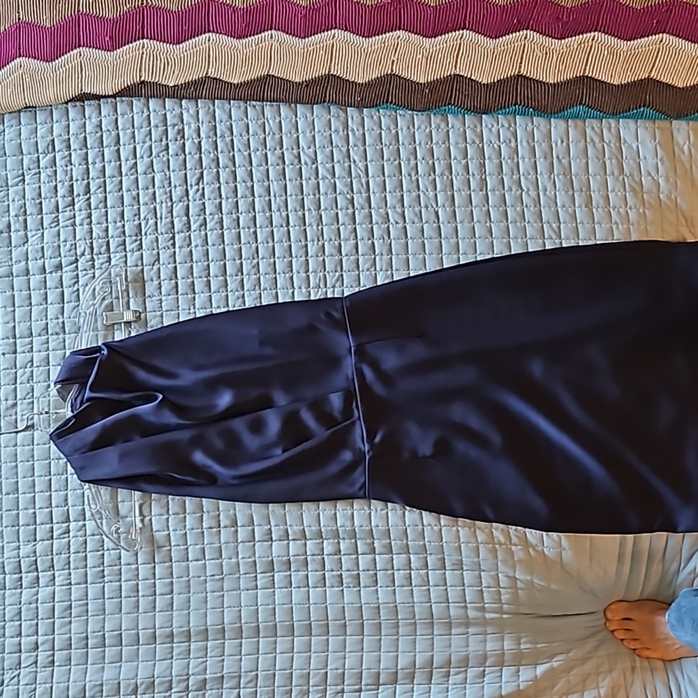 Reiss blue satin cowl neck cocktail dress size 0